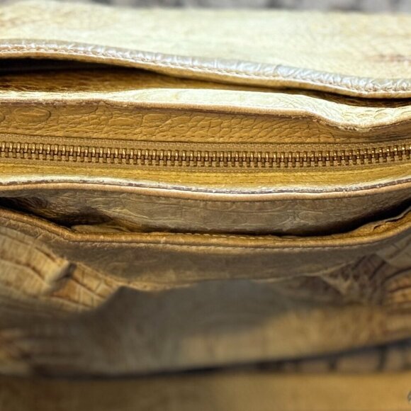 Brahmin Bag Women's Shoulder Purse Yellow Brown Multicolor Multiple Pockets - Picture 7 of 15